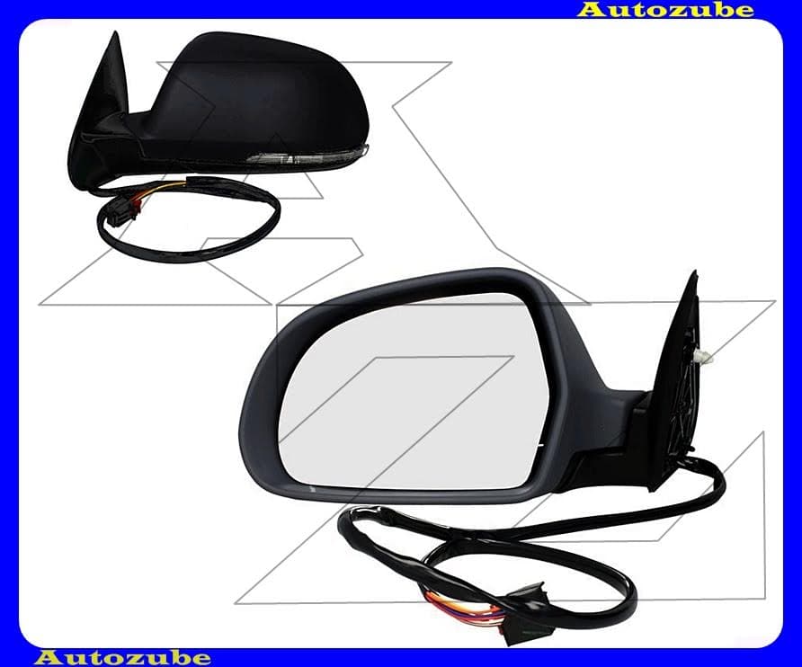 Visszapillantó tükör bal, elektromos, fűthető-aszférikus tükörlappal, fekete borítással, irányjelzővel Visszapillantó tükör bal, elektromos, fűthető-aszférikus tükörlappal, fekete borítással, irányjelzővel