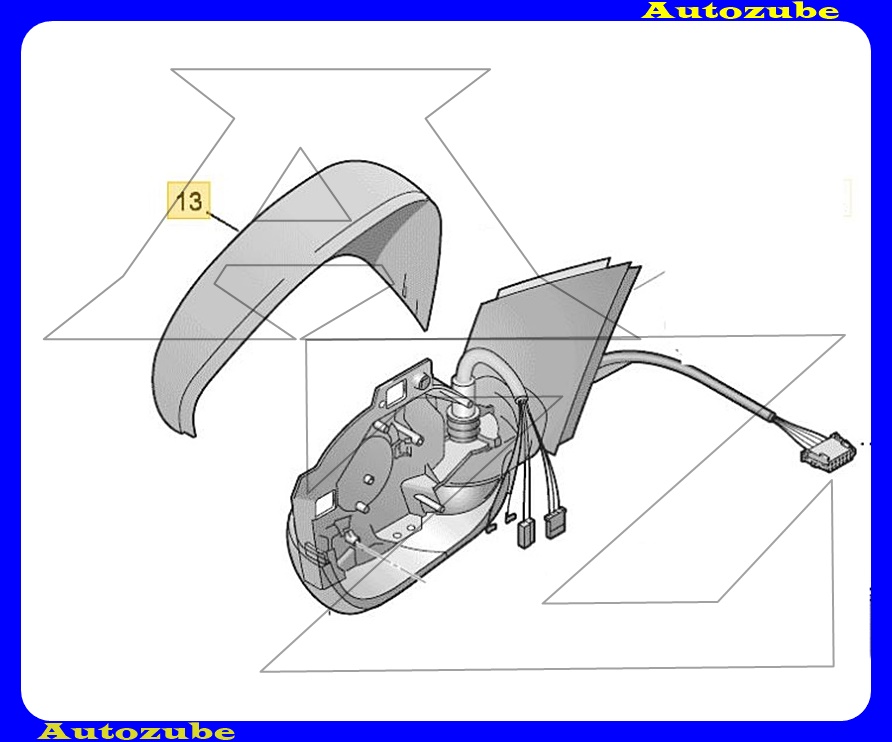 Visszapillantó tükörborítás bal, alapozott Visszapillantó tükörborítás bal, alapozott