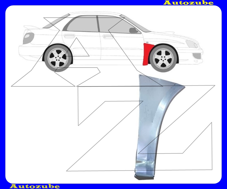 Első sárvédő hátsó alsó rész jobb  (javítólemez) {POTRYKUS}