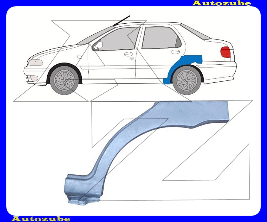 Hátsó sárvédő javítóív bal Hátsó sárvédő javítóív bal