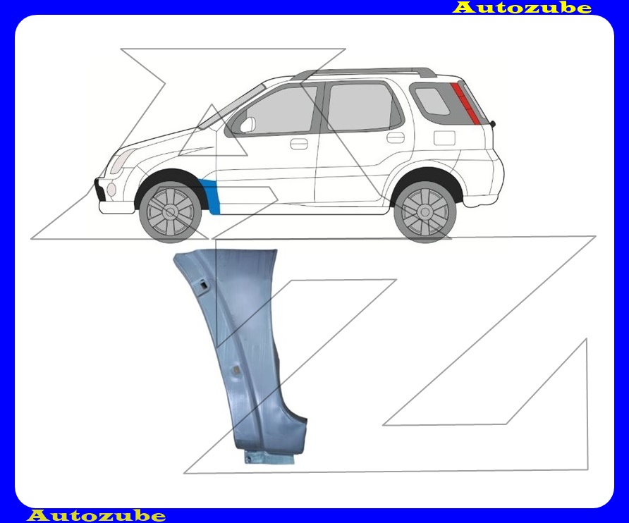 Első sárvédő hátsó alsó rész bal  (javítólemez) {POTRYKUS}