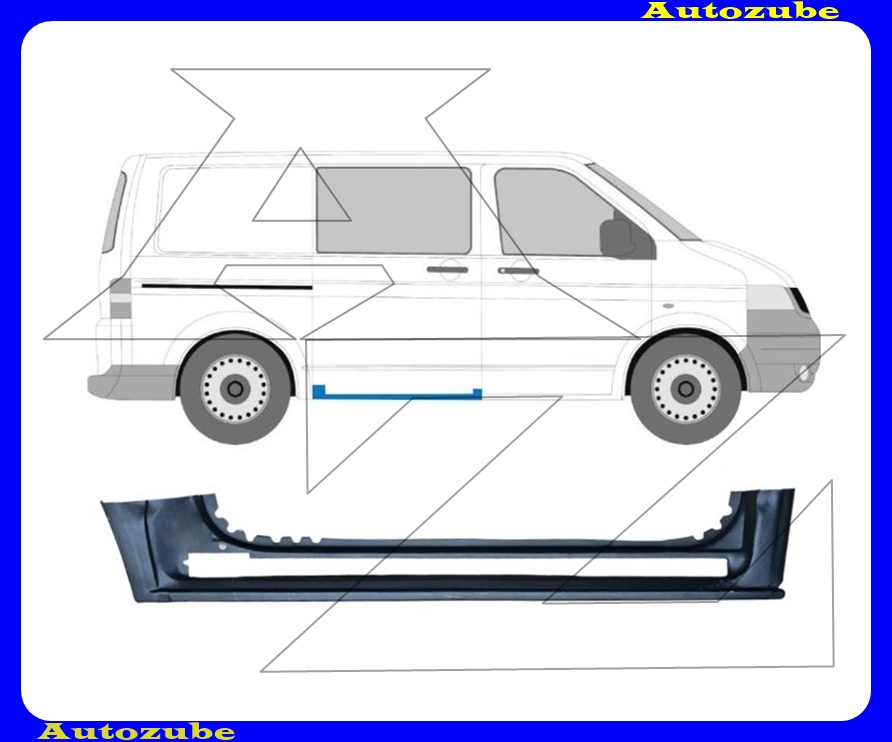 Tolóajtó alatti küszöb jobb alsó+felső (külső javítólemez) {KLOKKERHOLM}