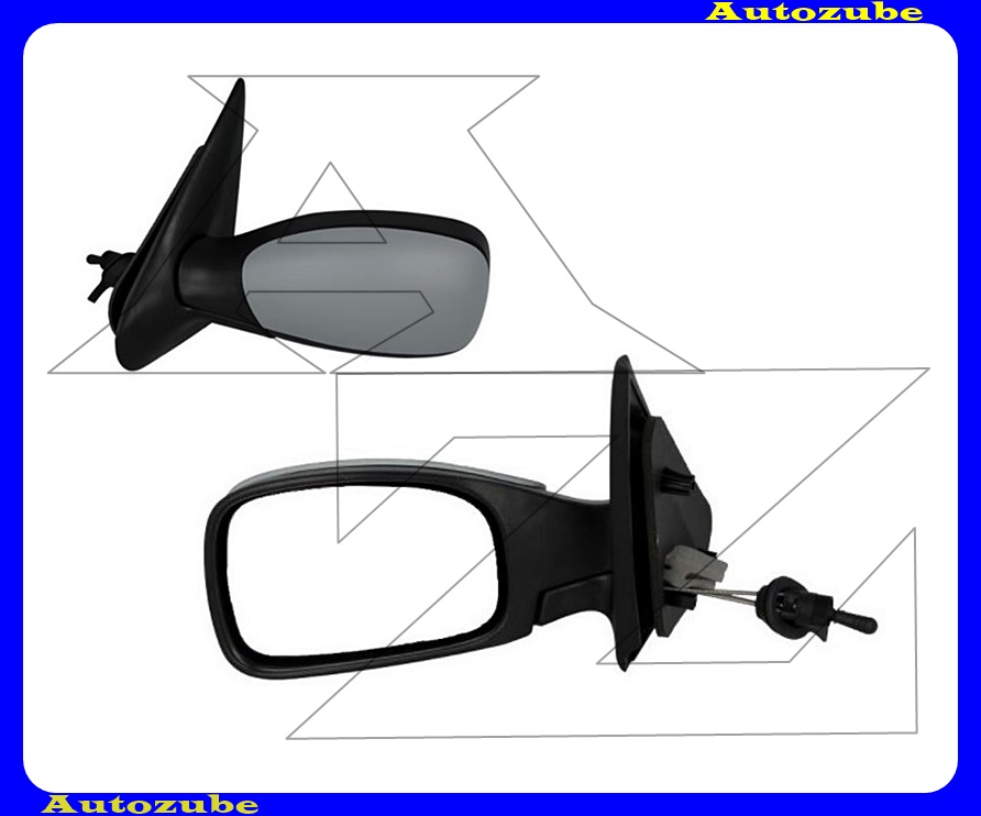 Visszapillantó tükör bal, manuális, domború tükörlappal, fényezhető borítással Visszapillantó tükör bal, manuális, domború tükörlappal, fényezhető borítással
