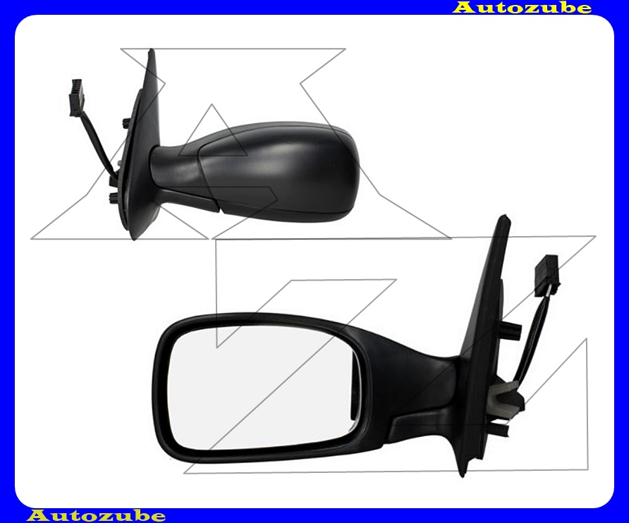 Visszapillantó tükör bal, elektromos, fűthető-domború tükörlappal, fekete borítással Visszapillantó tükör bal, elektromos, fűthető-domború tükörlappal, fekete borítással