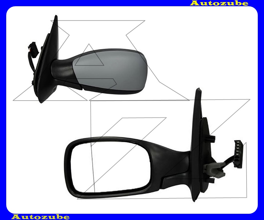 Visszapillantó tükör bal, elektromos, fűthető-domború tükörlappal, fényezhető borítással Visszapillantó tükör bal, elektromos, fűthető-domború tükörlappal, fényezhető borítással