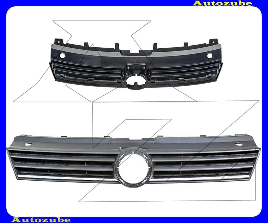 Hűtődíszrács fekete, krómdíszléccel Hűtődíszrács fekete, krómdíszléccel