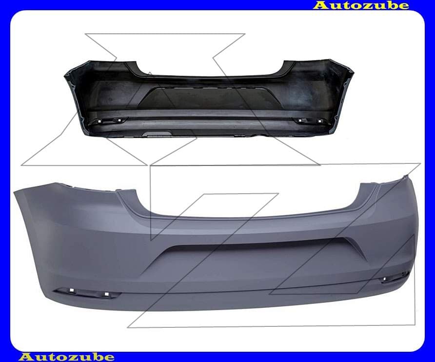 Hátsó lökhárító alapozott, kis kipufogós Hátsó lökhárító alapozott, kis kipufogós