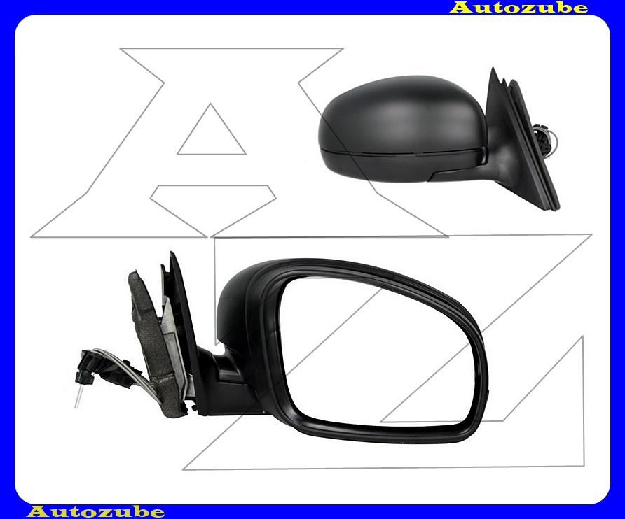 Visszapillantó tükör jobb, manuális, domború tükörlappal, fekete borítással Visszapillantó tükör jobb, manuális, domború tükörlappal, fekete borítással