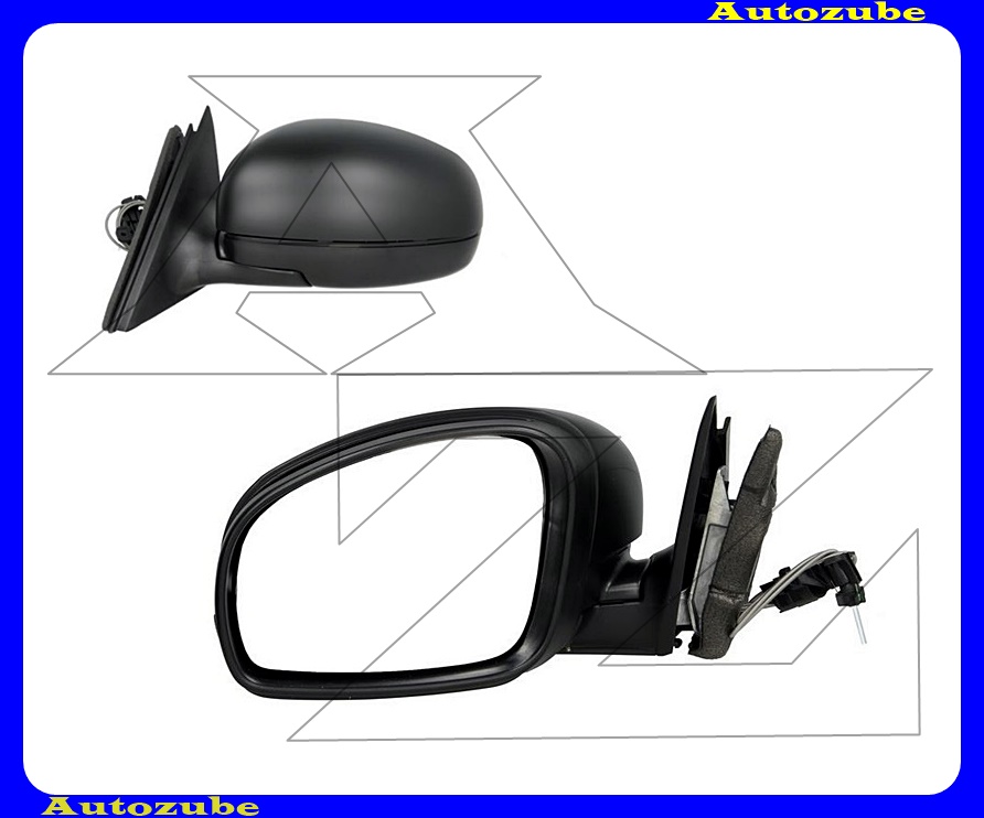 Visszapillantó tükör bal, manuális, aszférikus tükörlappal, fekete borítással Visszapillantó tükör bal, manuális, aszférikus tükörlappal, fekete borítással