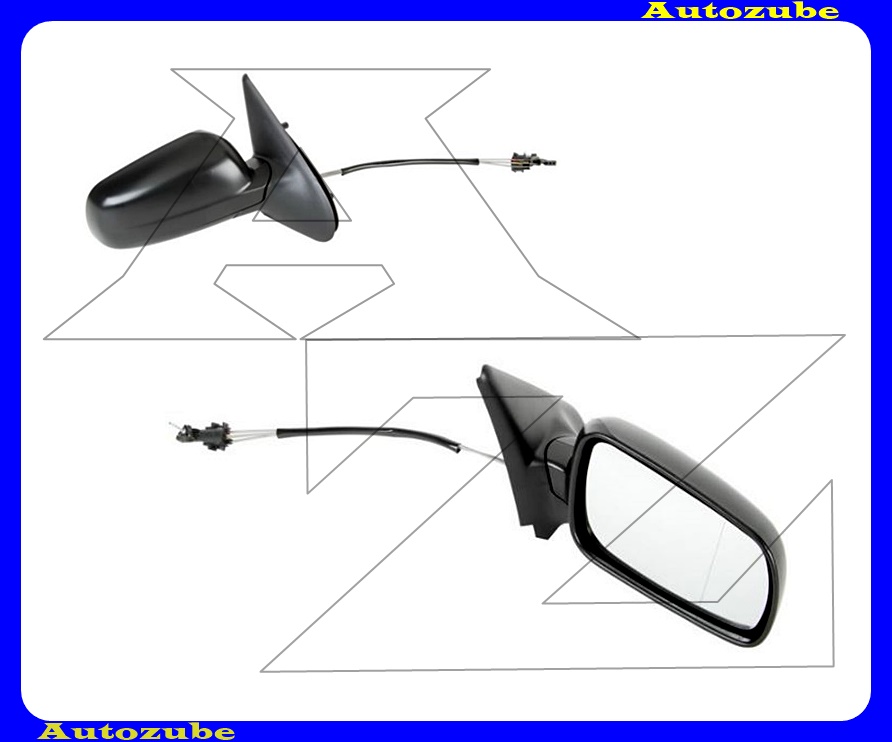 Visszapillantó tükör jobb, manuális, domború tükörlappal, fekete borítással Visszapillantó tükör jobb, manuális, domború tükörlappal, fekete borítással