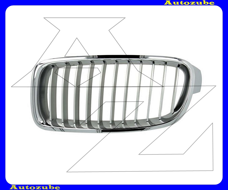 Hűtődíszrács bal, krómkerettel, ezüst bordákkal Hűtődíszrács bal, krómkerettel, ezüst bordákkal
