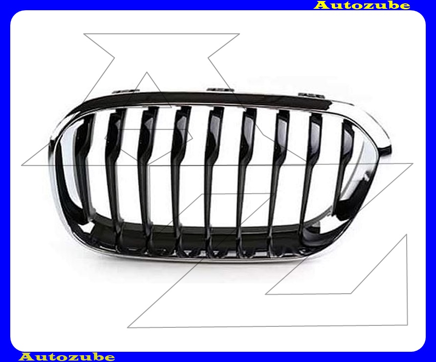 Hűtődíszrács bal, krómkerettel, fekete bordákkal Hűtődíszrács bal, krómkerettel, fekete bordákkal