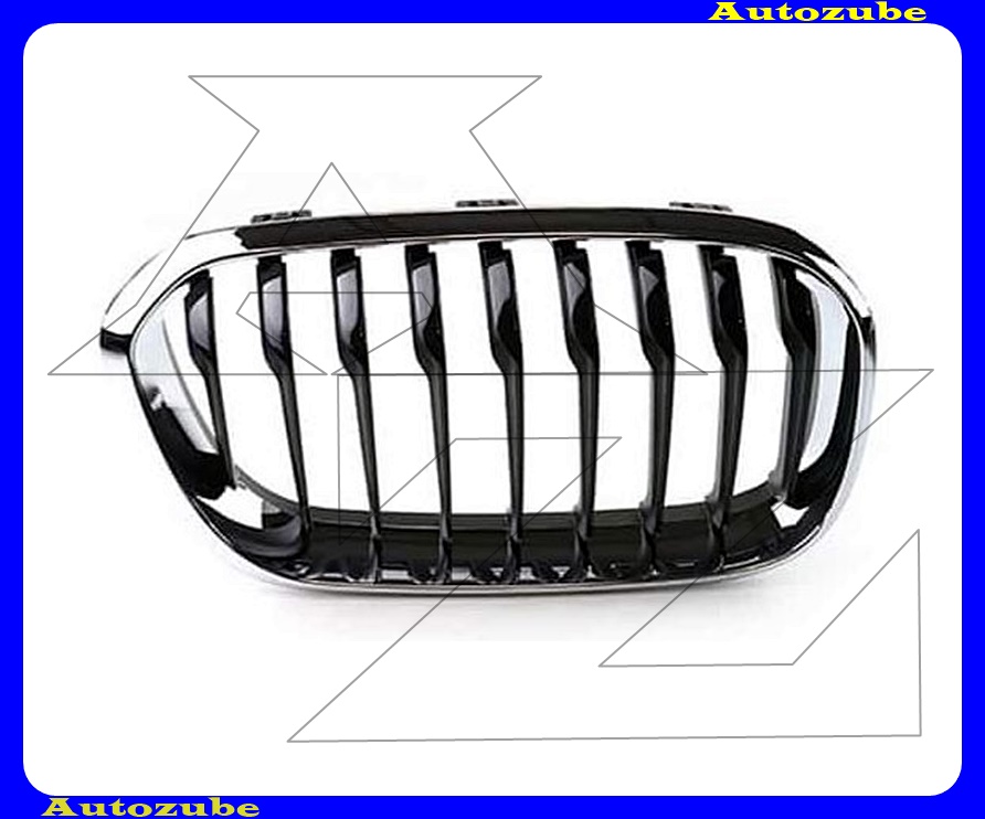 Hűtődíszrács jobb, krómkerettel, fekete bordákkal Hűtődíszrács jobb, krómkerettel, fekete bordákkal