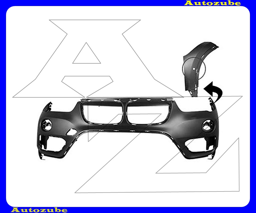 Első lökhárító felső rész, alapozott, szenzoros Első lökhárító felső rész, alapozott, szenzoros