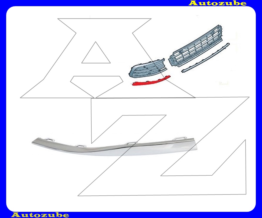 Első lökhárító rács krómdíszléc jobb Első lökhárító rács krómdíszléc jobb