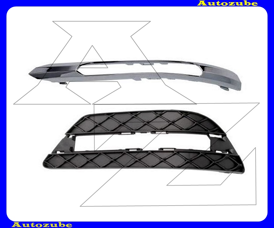 Első lökhárító rács bal, krómdíszléccel Első lökhárító rács bal, krómdíszléccel