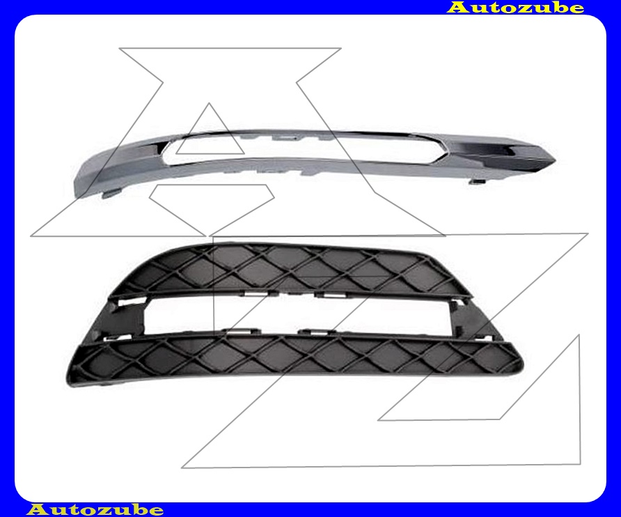 Első lökhárító rács jobb, krómdíszléccel Első lökhárító rács jobb, krómdíszléccel