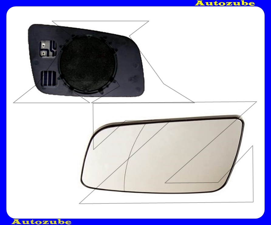 Visszapillantó tükörlap bal, fűthető-aszférikus (utángyártott tükörhöz, kör felfogatású tartólappal)
