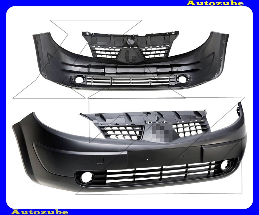 Első lökhárító alapozott, díszlécekkel Első lökhárító alapozott, díszlécekkel