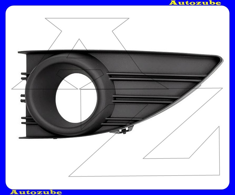 Első lökhárító rács bal ködlámpás, fekete Első lökhárító rács bal ködlámpás, fekete