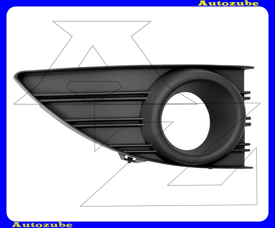 Első lökhárító rács jobb ködlámpás, fekete Első lökhárító rács jobb ködlámpás, fekete