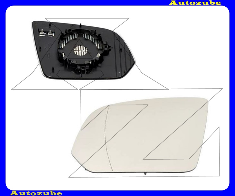 Visszapillantó tükörlap bal, fűthető-aszférikus (tartólappal) Visszapillantó tükörlap bal, fűthető-aszférikus (tartólappal)