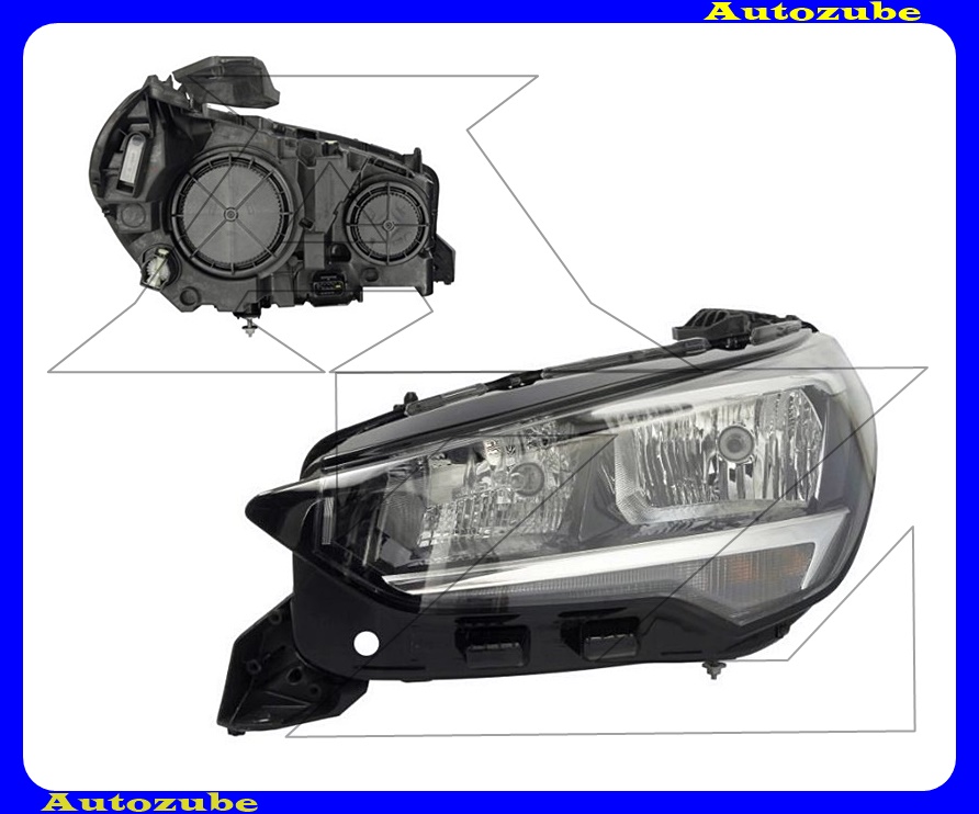 Fényszóró bal (H7/H15) motorral {VALEO} Fényszóró bal (H7/H15) motorral {VALEO}