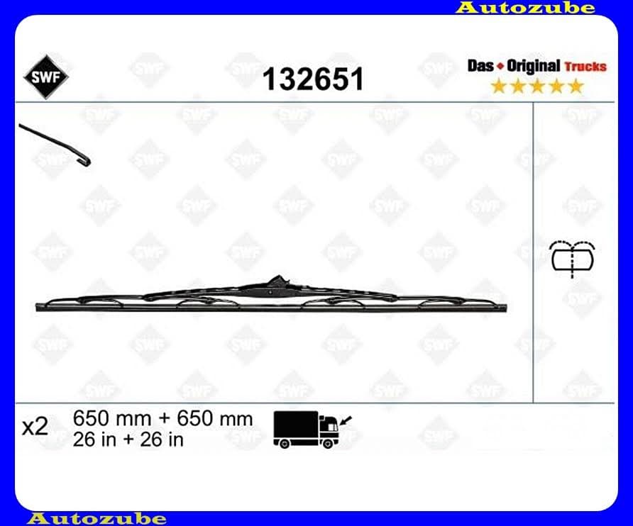 Ablaktörlő lapát. integrált mosófuvókával (2db/655mm) TIR SWF /RENDELÉSRE/ Ablaktörlő lapát. integrált mosófuvókával (2db/655mm) TIR SWF /RENDELÉSRE/