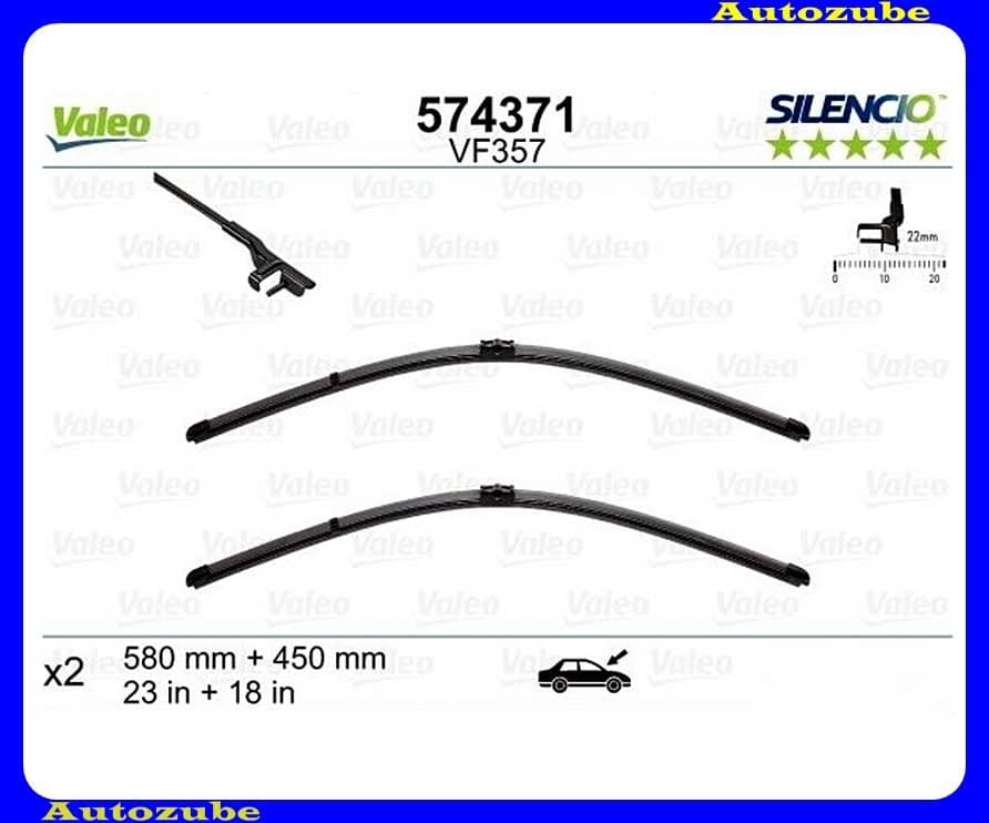 Ablaktörlő lapát szett első 2db/580-450mm (VF357) {VALEO} SILENCIO Ablaktörlő lapát szett első 2db/580-450mm (VF357) {VALEO} SILENCIO