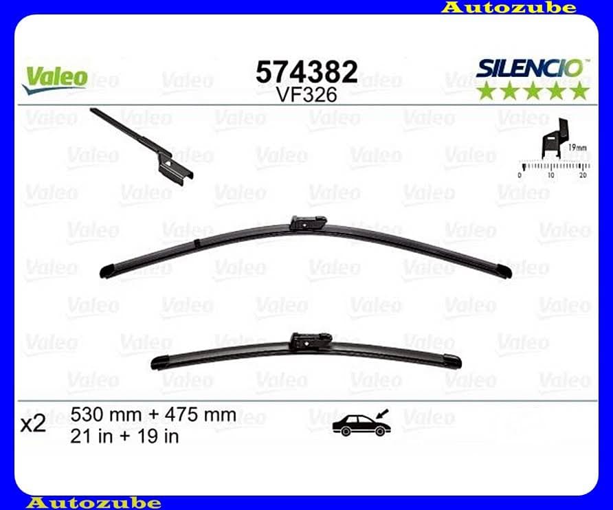 Ablaktörlő lapát szett első 2db/530-475mm (VF326) {VALEO} SILENCIO Ablaktörlő lapát szett első 2db/530-475mm (VF326) {VALEO} SILENCIO
