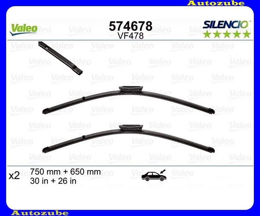 Ablaktörlő lapát szett első 2db/750-650mm (VF478) {VALEO} SILENCIO Ablaktörlő lapát szett első 2db/750-650mm (VF478) {VALEO} SILENCIO