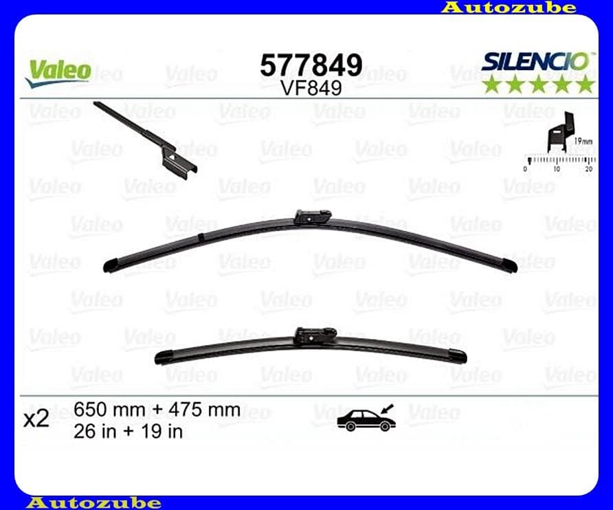 Ablaktörlő lapát szett első 2db/650-475mm (VF849) {VALEO} SILENCIO Ablaktörlő lapát szett első 2db/650-475mm (VF849) {VALEO} SILENCIO