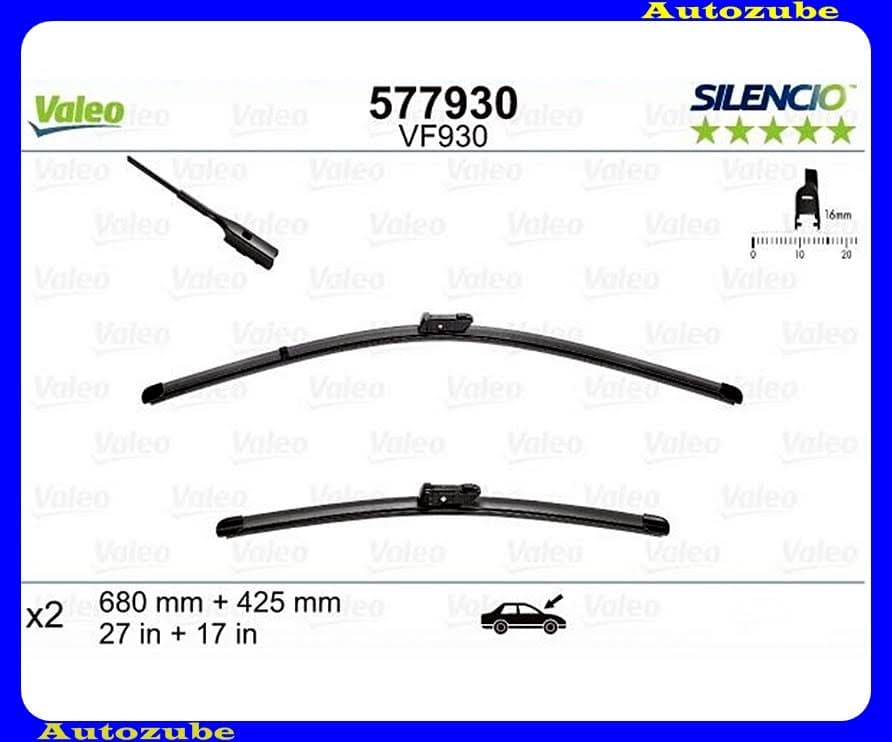 Ablaktörlő lapát szett első 2db/680-425mm (VF930) {VALEO} SILENCIO Ablaktörlő lapát szett első 2db/680-425mm (VF930) {VALEO} SILENCIO