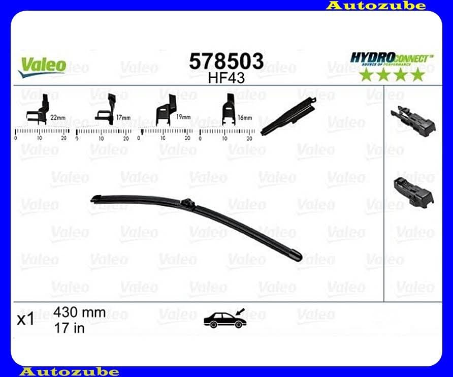 Ablaktörlő lapát utas oldal 1db/430mm (HF43) {VALEO} HYDROCONNECT Ablaktörlő lapát utas oldal 1db/430mm (HF43) {VALEO} HYDROCONNECT