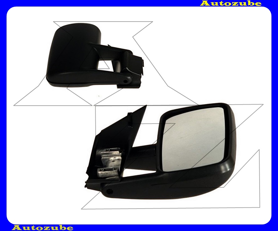 Visszapillantó tükör jobb, kívűlről állítható, domború tükörlappal, fekete borítással Visszapillantó tükör jobb, kívűlről állítható, domború tükörlappal, fekete borítással