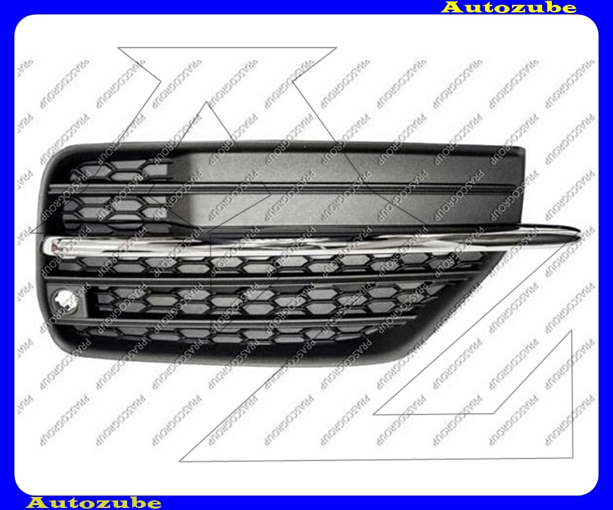 Első lökhárító jobb, fekete, krómléccel, szenzoros Első lökhárító jobb, fekete, krómléccel, szenzoros