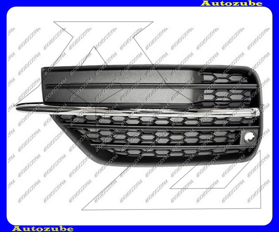 Első lökhárító bal, fekete, krómléccel, szenzoros Első lökhárító bal, fekete, krómléccel, szenzoros