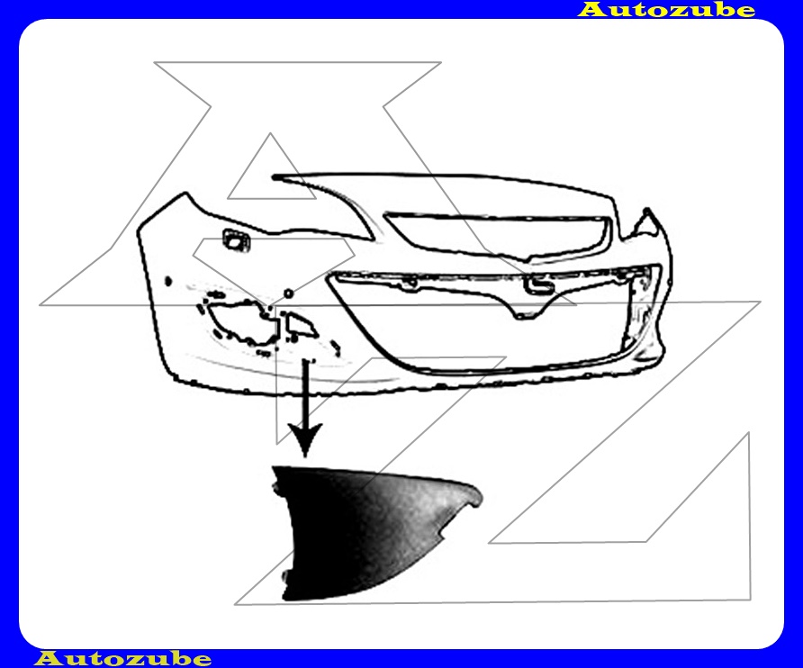 Első lökhárító rács takaró elem jobb alsó Első lökhárító rács takaró elem jobb alsó